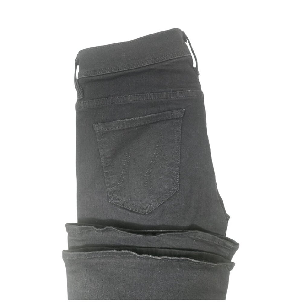 Mother The Cruiser Flare Jeans In Not Guilty Size 27 Stretch Black Denim - Picture 8 of 13